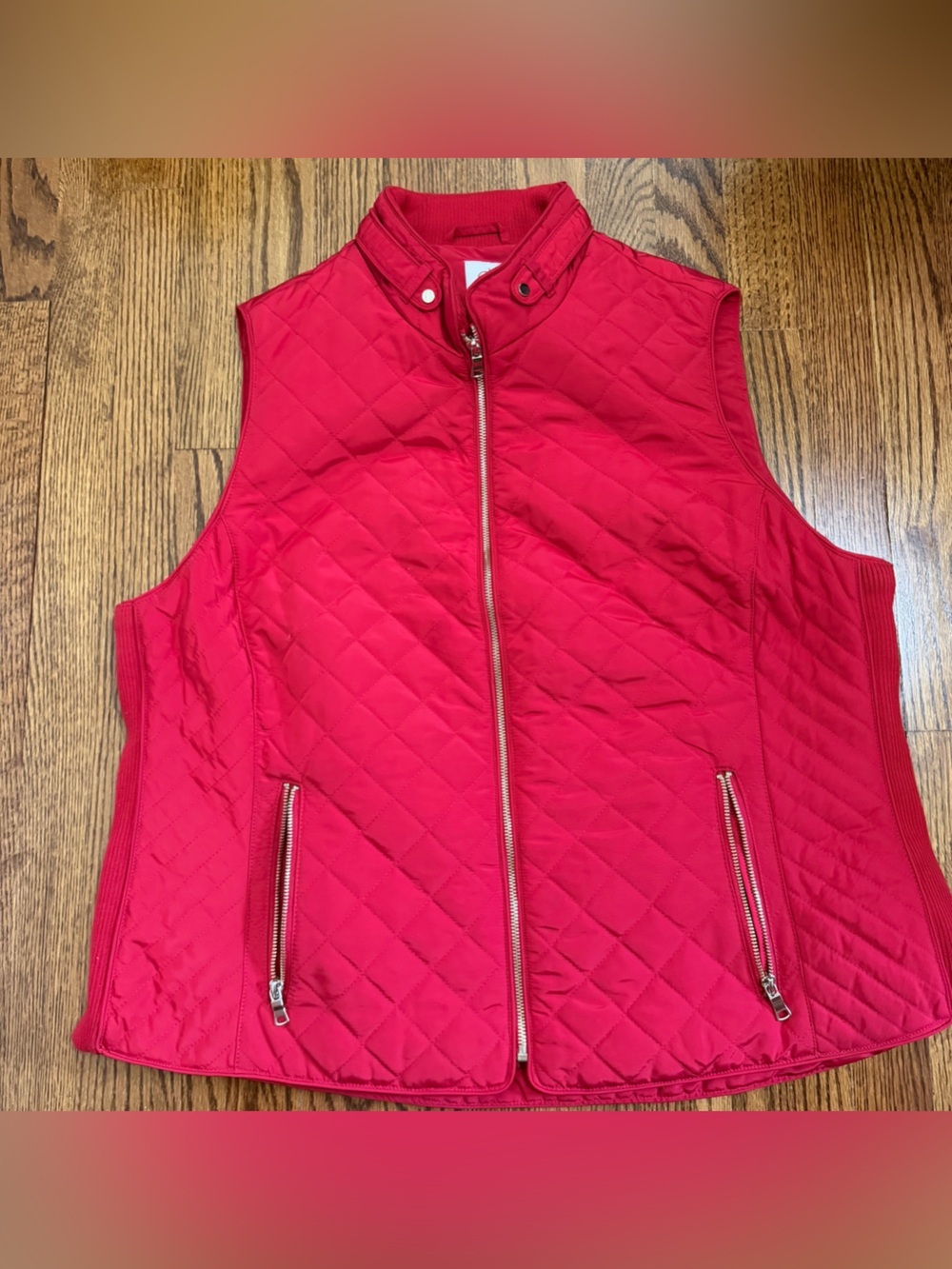 CB Established 1962 Red Quilted Full Zipper Vest Size 2X